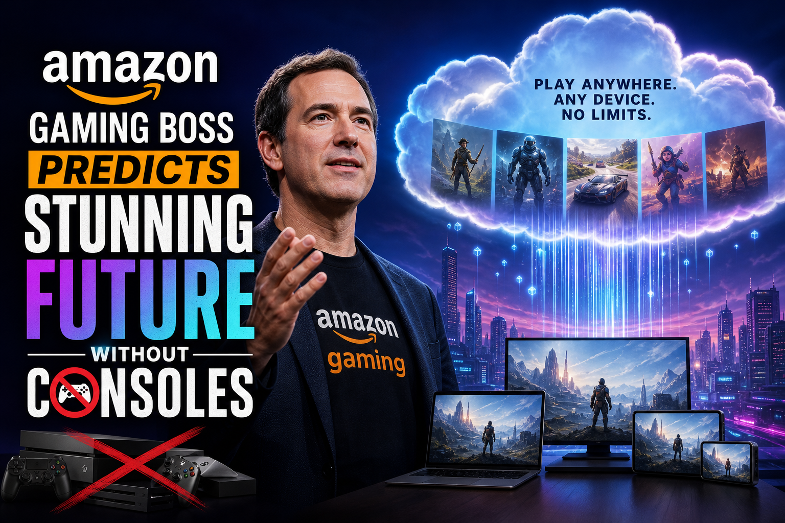 Illustration of Amazon Gaming Boss Predicts Stunning Future Without Consoles