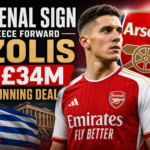 Illustration of Arsenal Sign Greece Forward Tzolis for £34m in Stunning Deal
