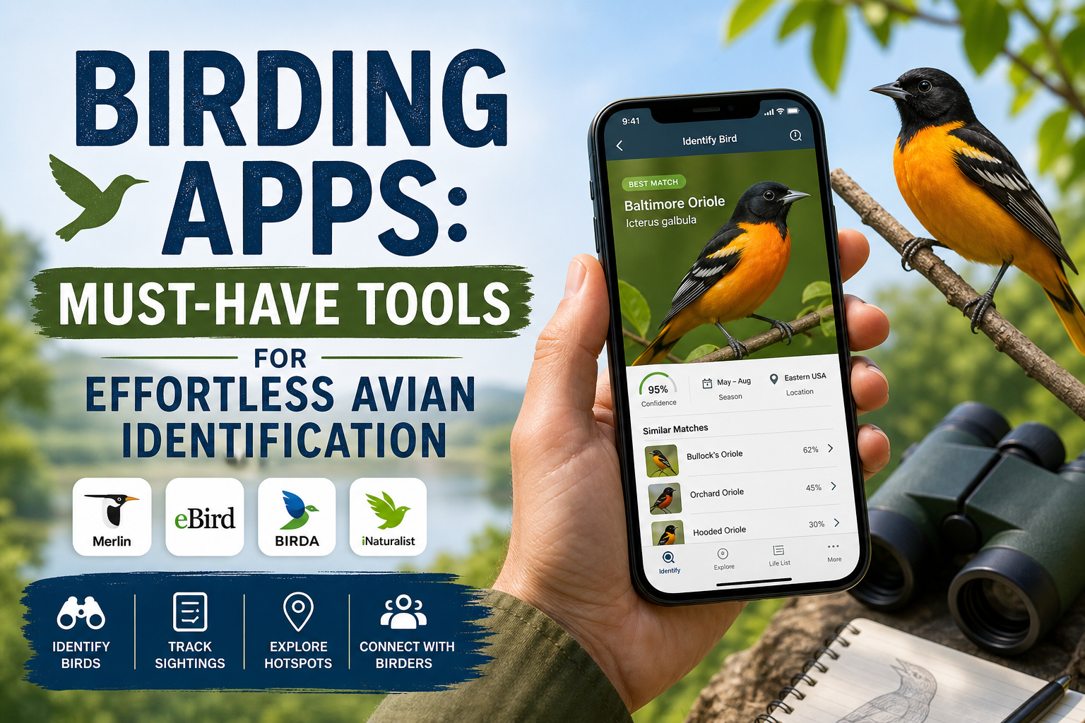 Illustration of Birding Apps: Must-Have Tools for Effortless Avian Identification