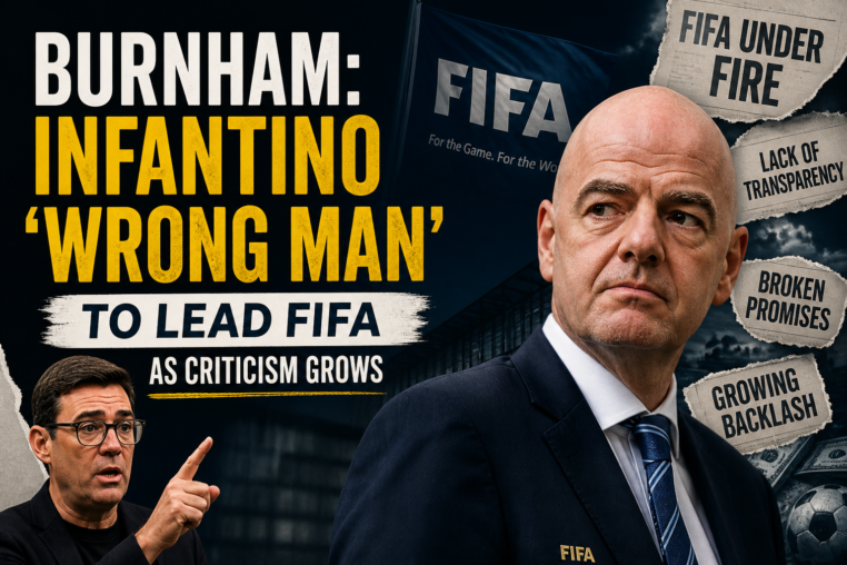 Illustration of Burnham: Infantino 'Wrong Man' to Lead Fifa as Criticism Grows