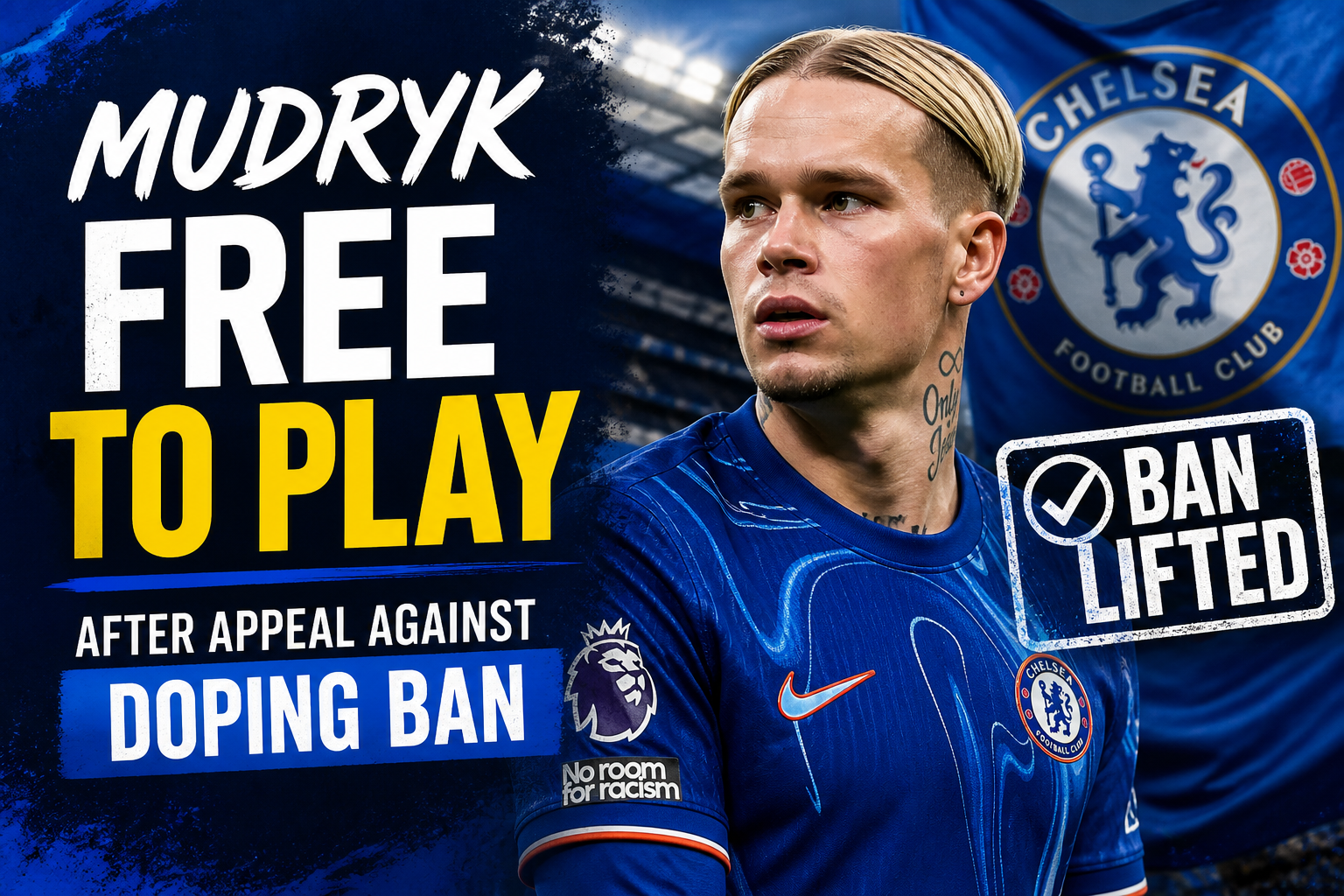 Illustration of Chelsea's Mudryk Free to Play After Appeal Against Doping Ban