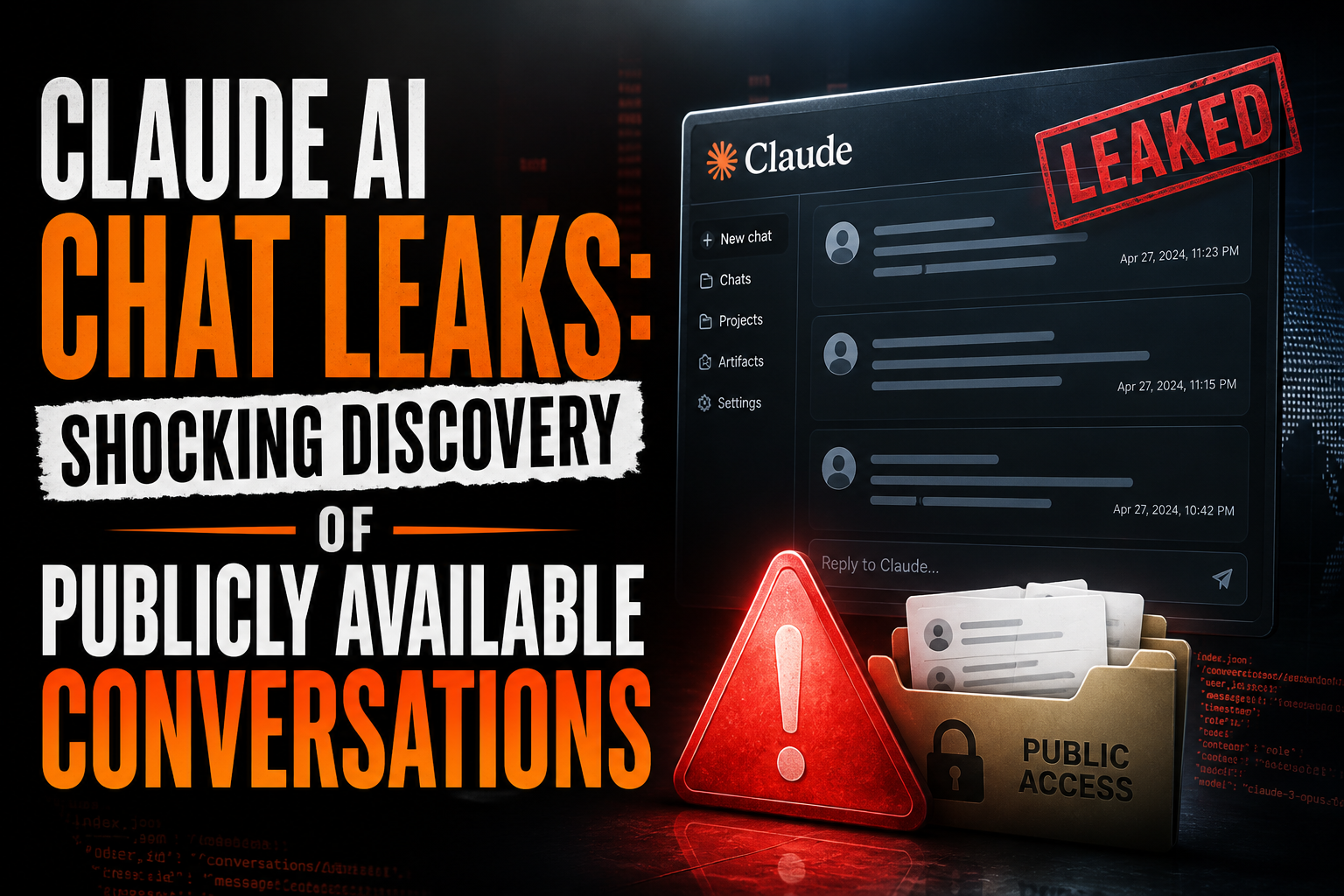 Illustration of Claude AI Chat Leaks: Shocking Discovery of Publicly Available Conversations