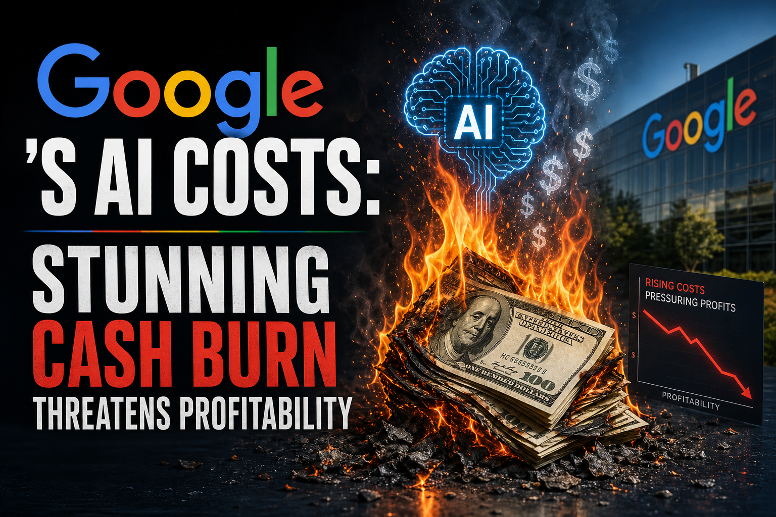 Illustration of Google’s AI Costs: Stunning Cash Burn Threatens Profitability