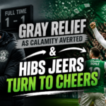 Illustration of Gray Relief as Calamity Averted & Hibs Jeers Turn to Cheers