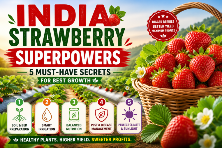 Illustration of India Strawberry Superpowers: 5 Must-Have Secrets for Best Growth