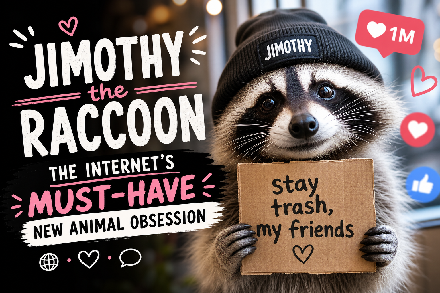 Illustration of Jimothy the Raccoon: The Internet’s Must-Have New Animal Obsession