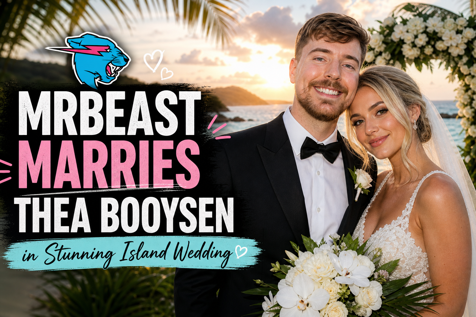 Illustration of MrBeast Marries Thea Booysen in Stunning Island Wedding