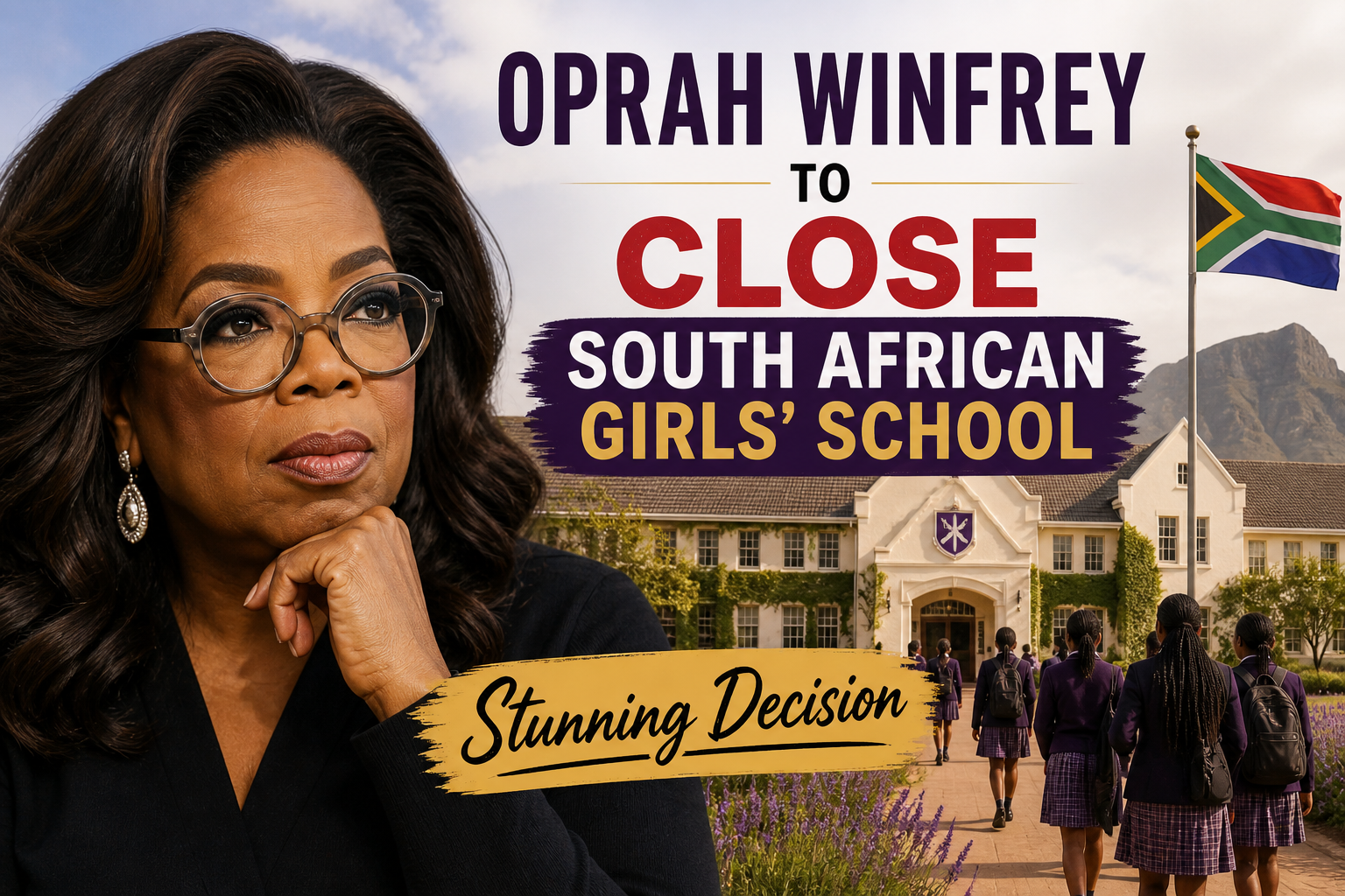 Illustration of Oprah Winfrey to Close South African Girls' School: Stunning Decision