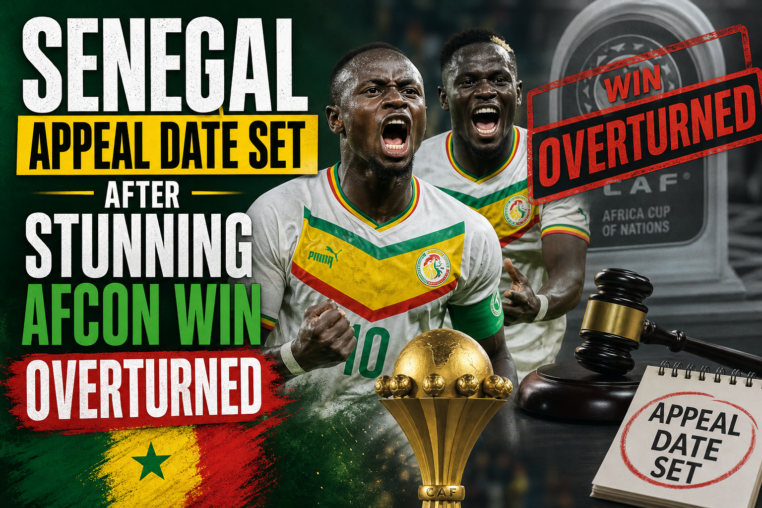 Illustration of Senegal Appeal Date Set After Stunning Afcon Win Overturned