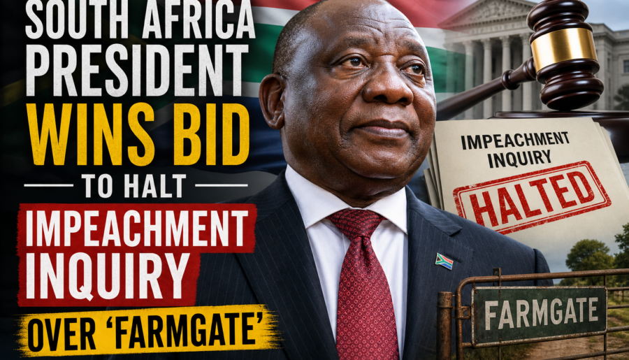 South Africa President Wins Bid to Halt Impeachment Inquiry Over ‘Farmgate’
