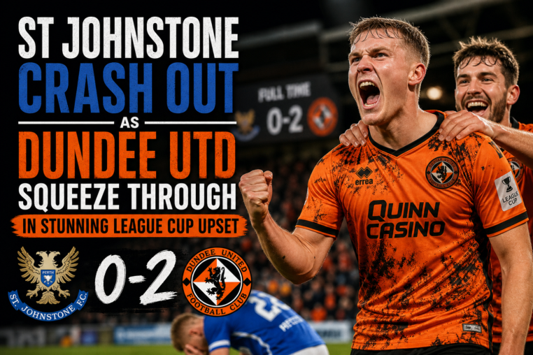 Illustration of St Johnstone Crash Out as Dundee Utd Squeeze Through in Stunning League Cup Upset