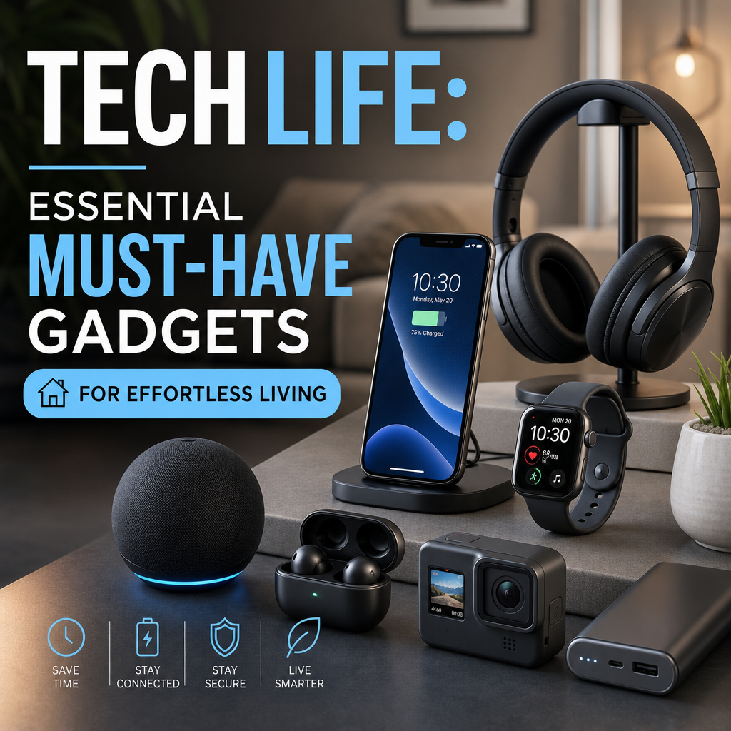 Illustration of Tech Life: Essential Must-Have Gadgets for Effortless Living