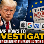 Illustration of Trump Vows to Investigate EU Over Stunning Fines on US Tech Giants