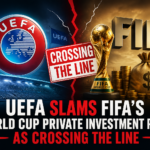 Illustration of Uefa Slams Fifa's World Cup Private Investment Plan as Crossing the Line