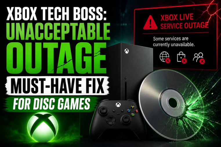 Illustration of Xbox Tech Boss: Unacceptable Outage Must-Have Fix for Disc Games
