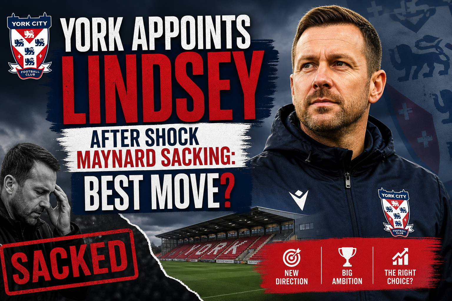 Illustration of York Appoints Lindsey After Shock Maynard Sacking: Best Move?