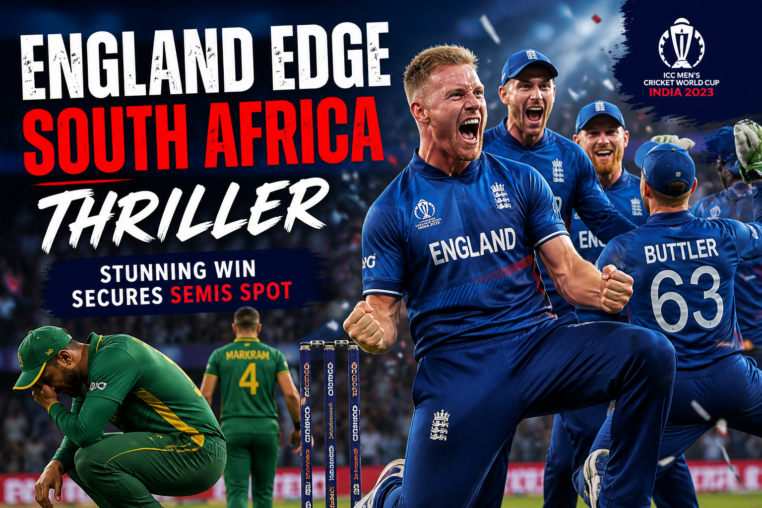 Illustration of England Edge South Africa Thriller – Stunning Win Secures Semis Spot
