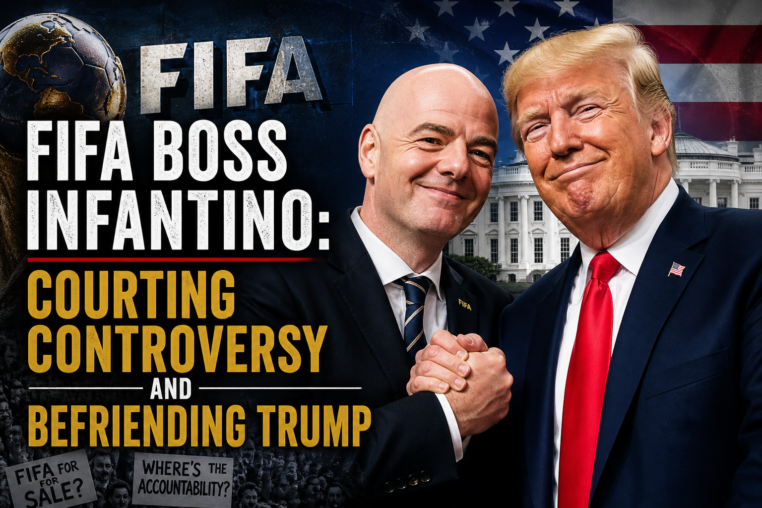 Illustration of Fifa Boss Infantino: Courting Controversy and Befriending Trump