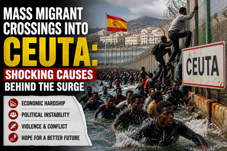 Illustration of Mass Migrant Crossings into Ceuta: Shocking Causes Behind the Surge