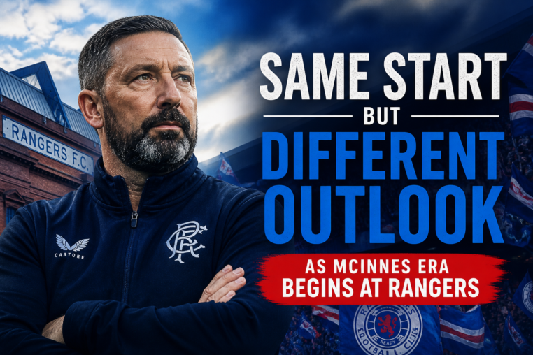 Illustration of Same start but different outlook as McInnes era begins at Rangers