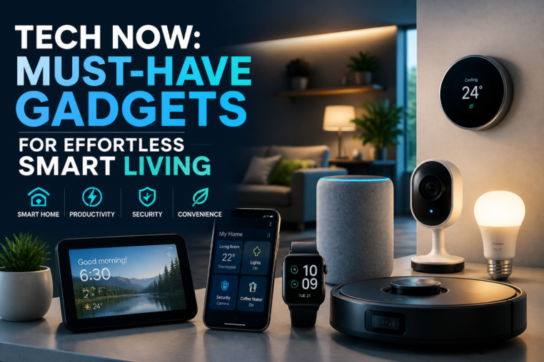 Illustration of Tech Now: Must-Have Gadgets for Effortless Smart Living