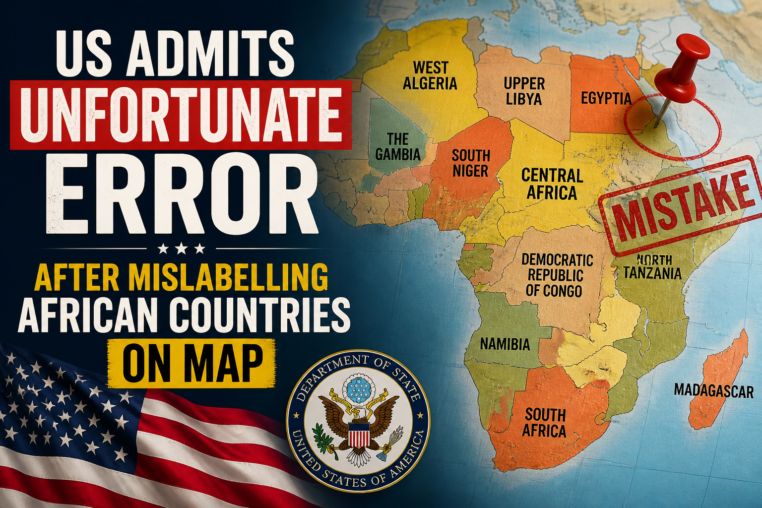 Illustration of US Admits Unfortunate Error After Mislabelling African Countries on Map